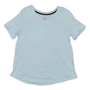 Set of 2 Cuddl Duds Tops Small - White Long Sleeve & Aqua Blue